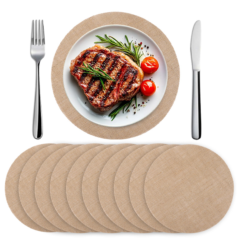 Wedding Supply Rentals - 10/20Pcs Round Burlap Placemats for Rustic