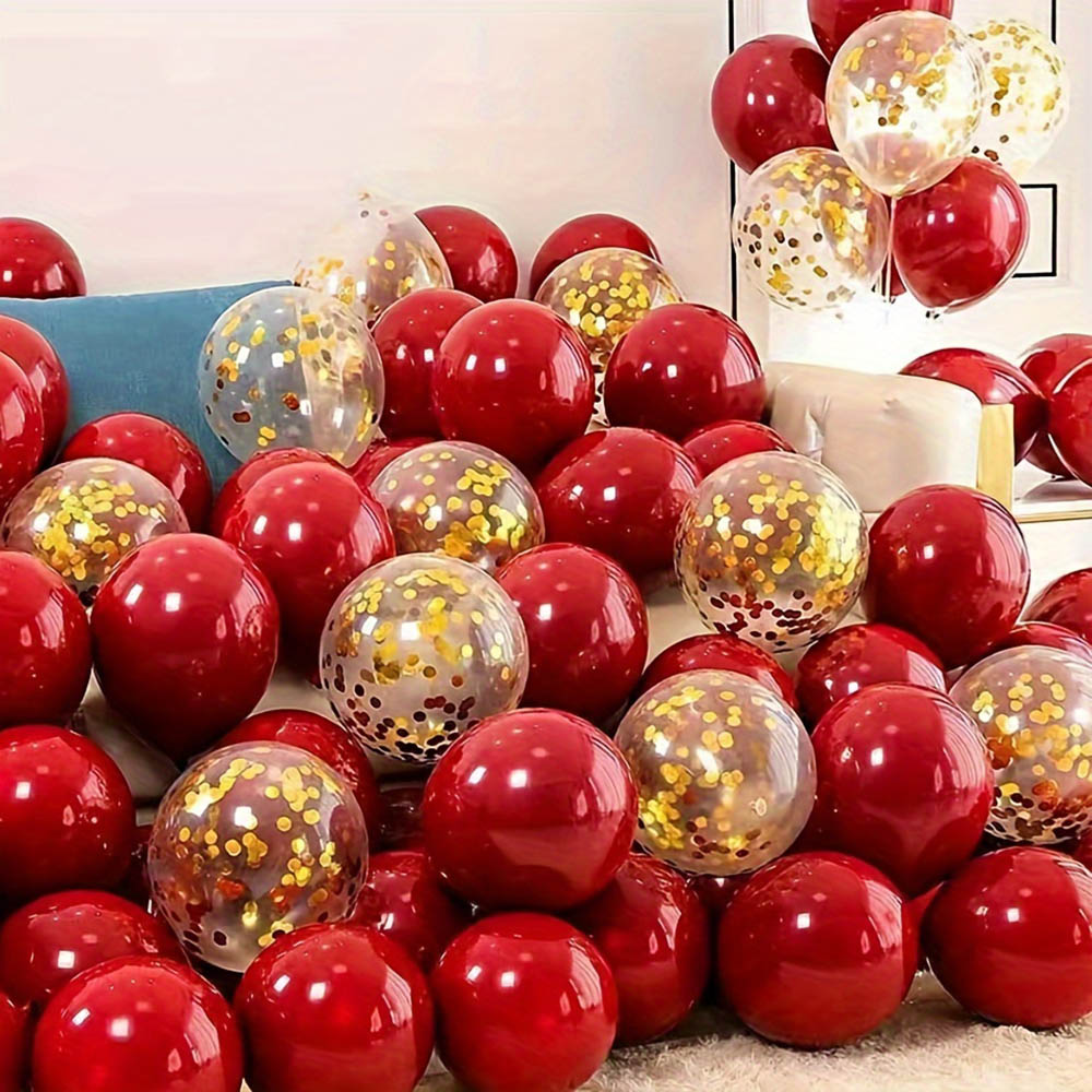 Wedding Balloon Arch - 50pcs/pack Red Gold Balloon Arch Garland