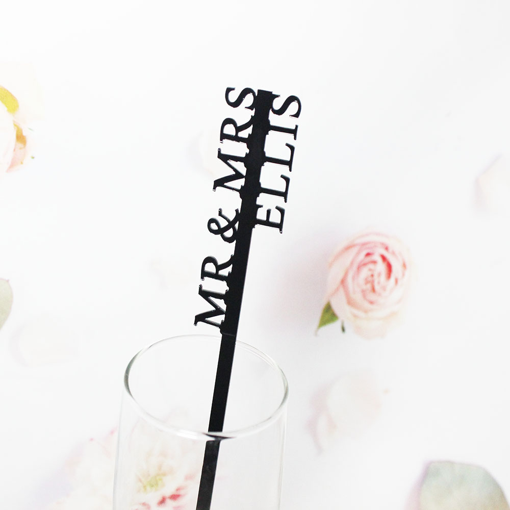 Wedding Souvenir - Personalized Drink Stirrers Wedding Drink Tags