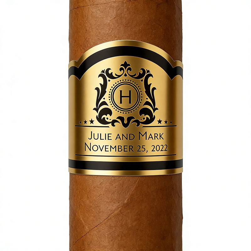 Wedding Souvenir - Custom Gold Foil Wedding Cigar Labels