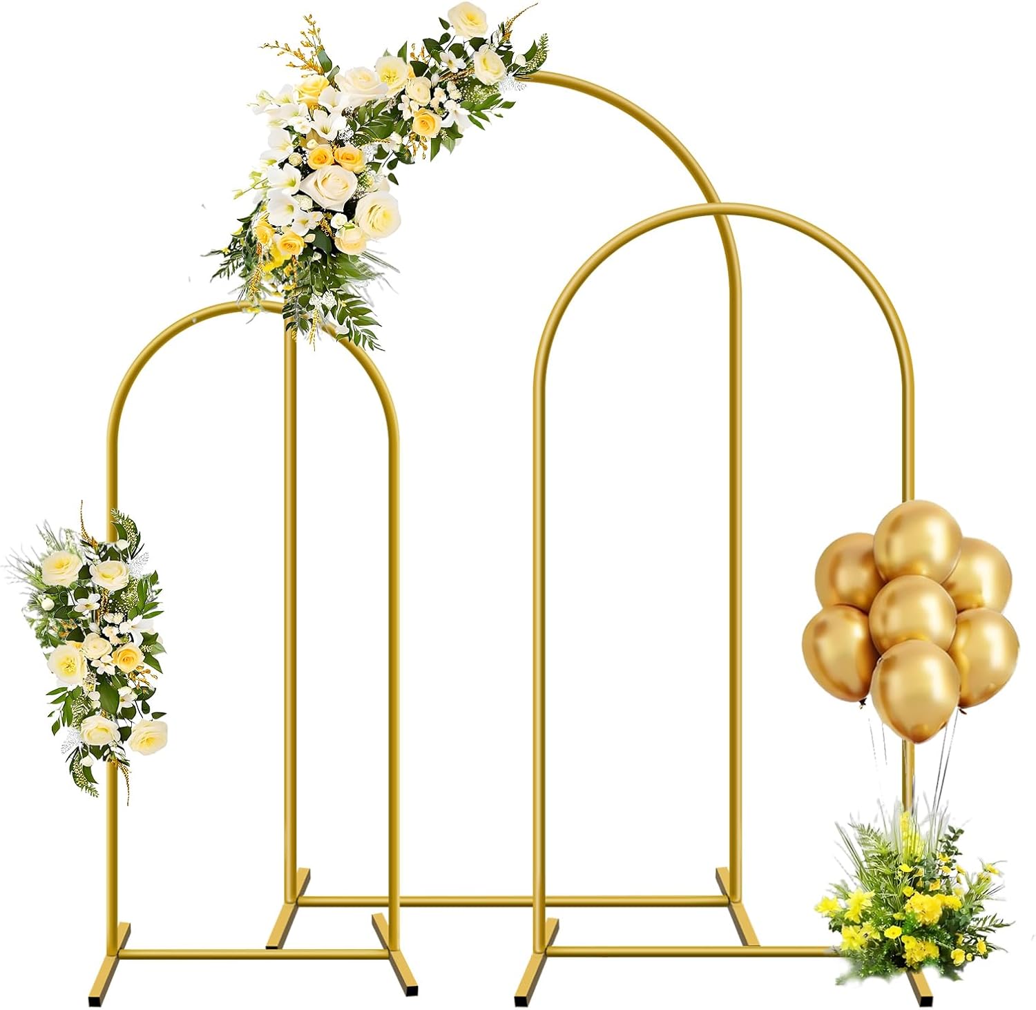 Confetti Balloon Set - 1pc Gold Metal Arch Backdrop Stand