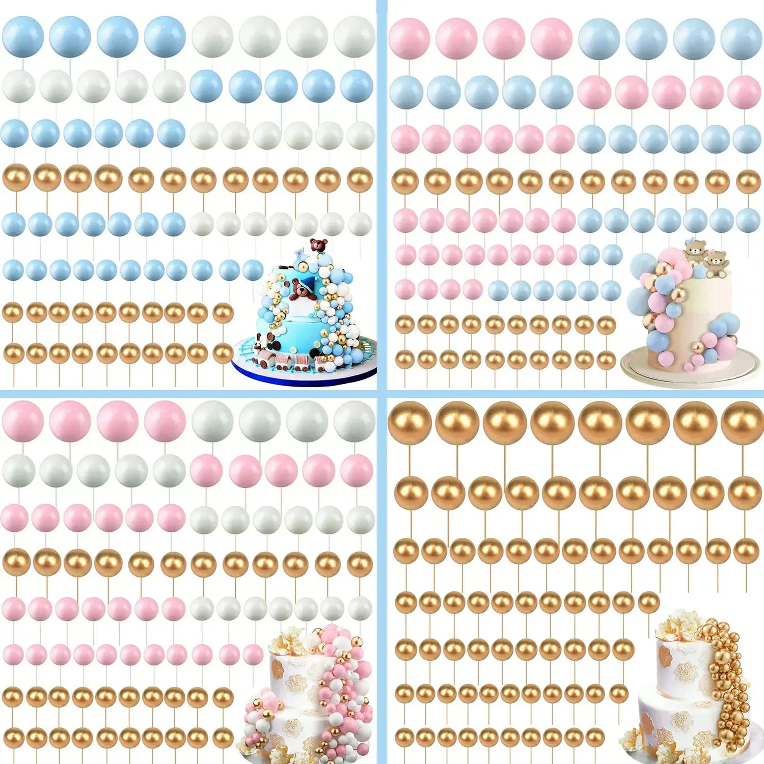 Confetti Balloon Set - 68Pcs Balls Cake Topper Decorations Balloon