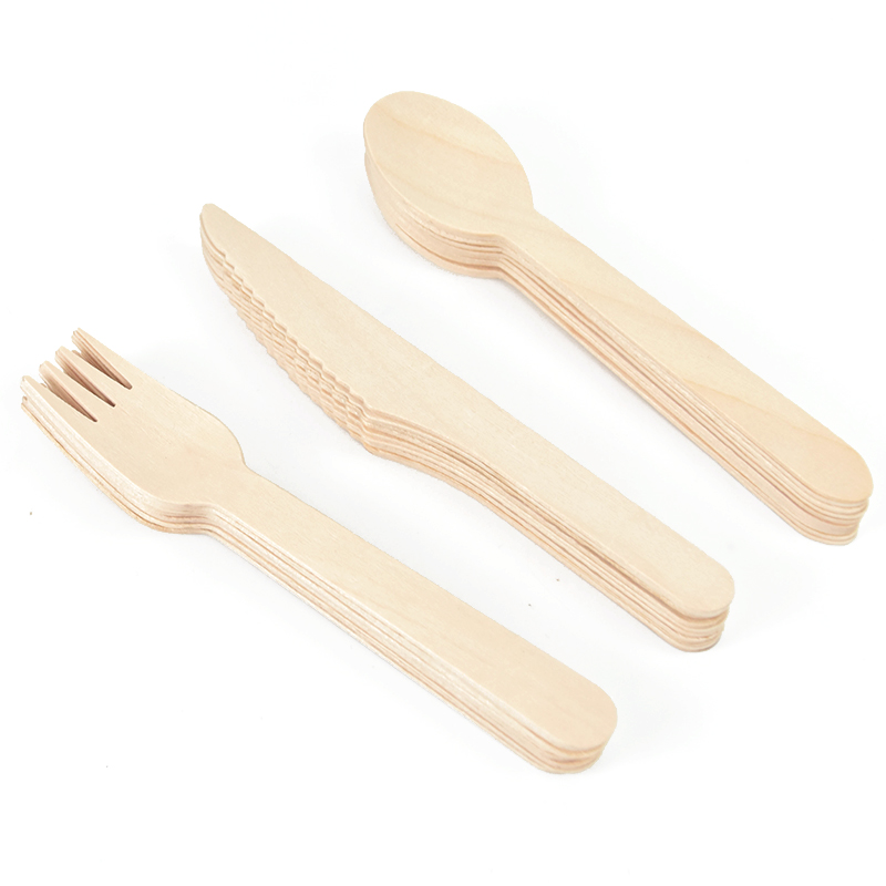 Wedding Supply Rentals - Disposable Wooden Spoon Fork Knife Cutlery