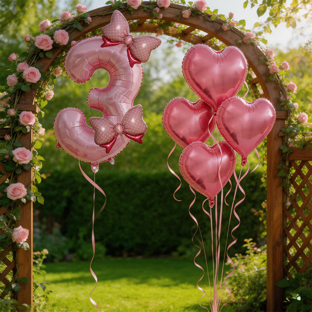Pink Bow Party Decor Pink Bow  - Confetti Balloon Set review and price