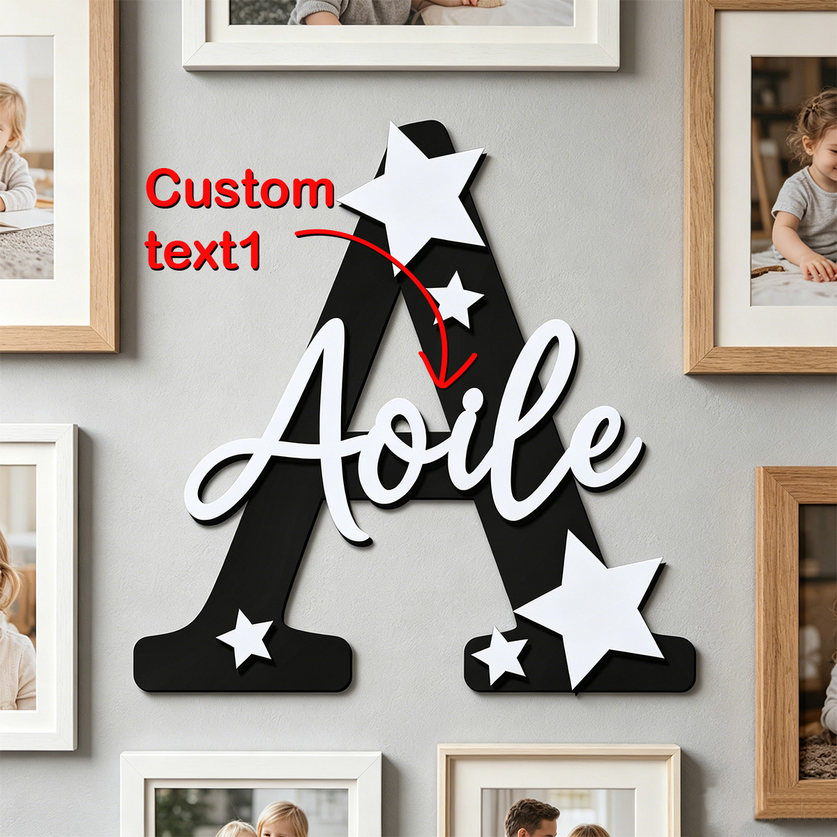 1pc Custom Star Initial Wooden - Wedding Souvenir review and price