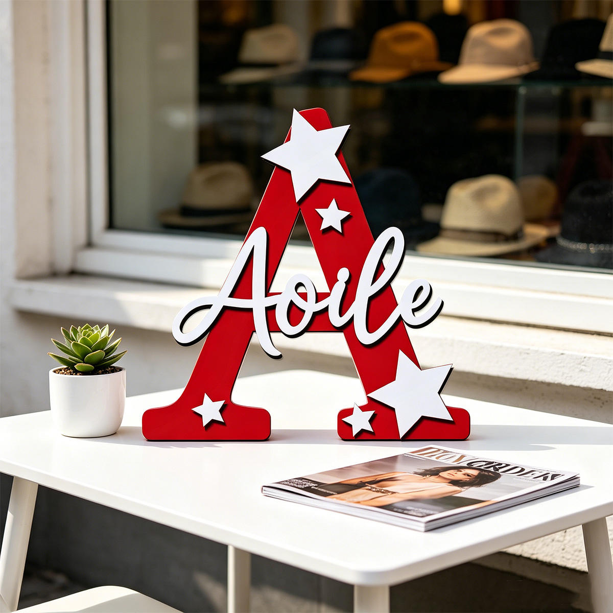 1pc Custom Star Initial Wooden - Wedding Souvenir review and price