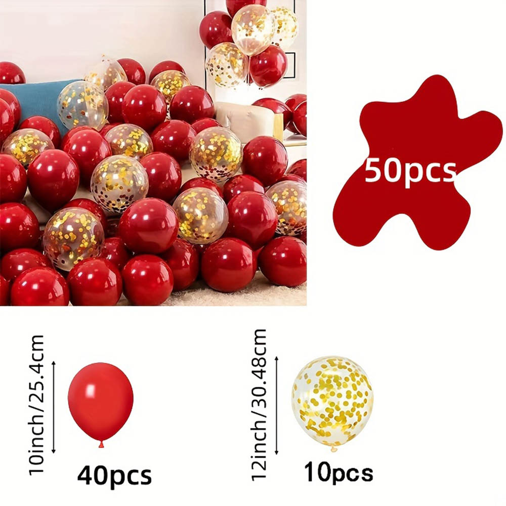 50pcs/pack Red Gold Balloon Ar - Wedding Balloon Arch review and price