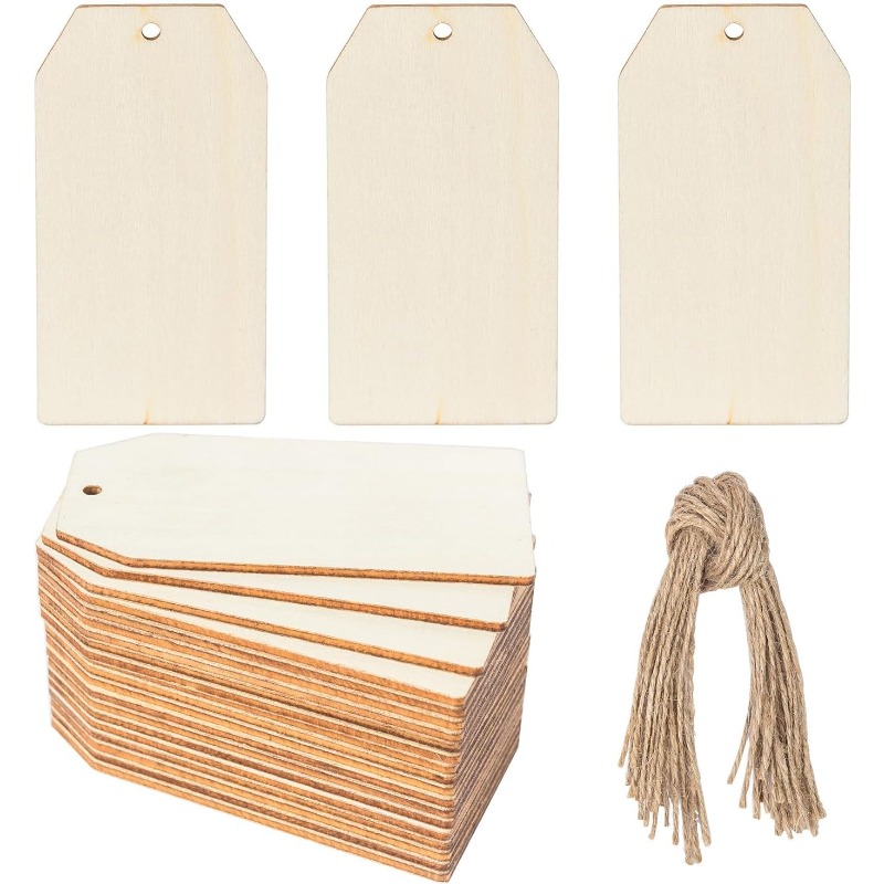 10 Pcs Wooden Gift Tags, Natur - Wedding Supply Rentals review and price