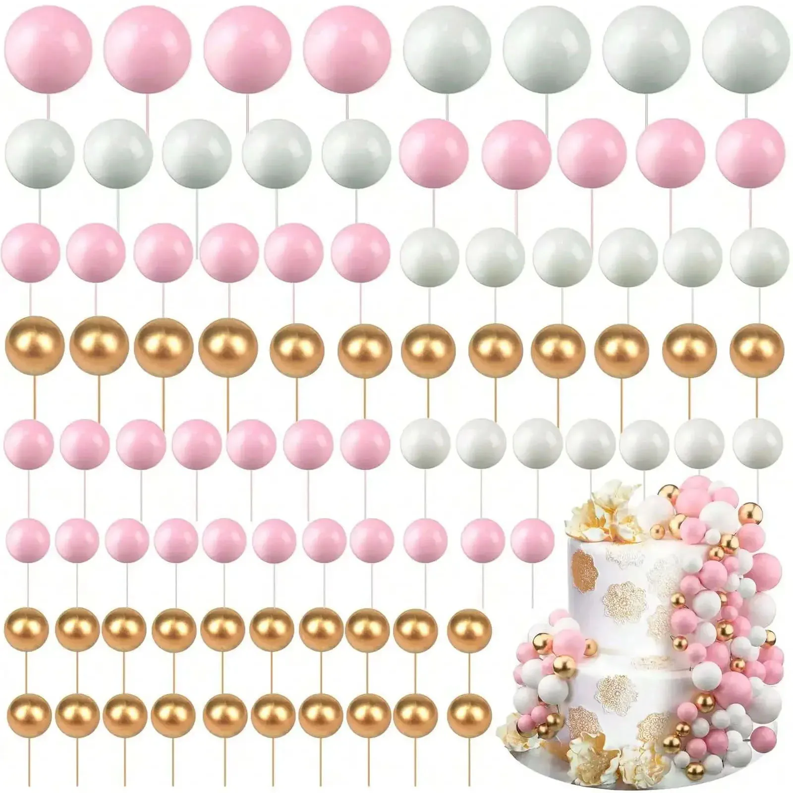 68Pcs Balls Cake Topper Decora - Confetti Balloon Set review and price