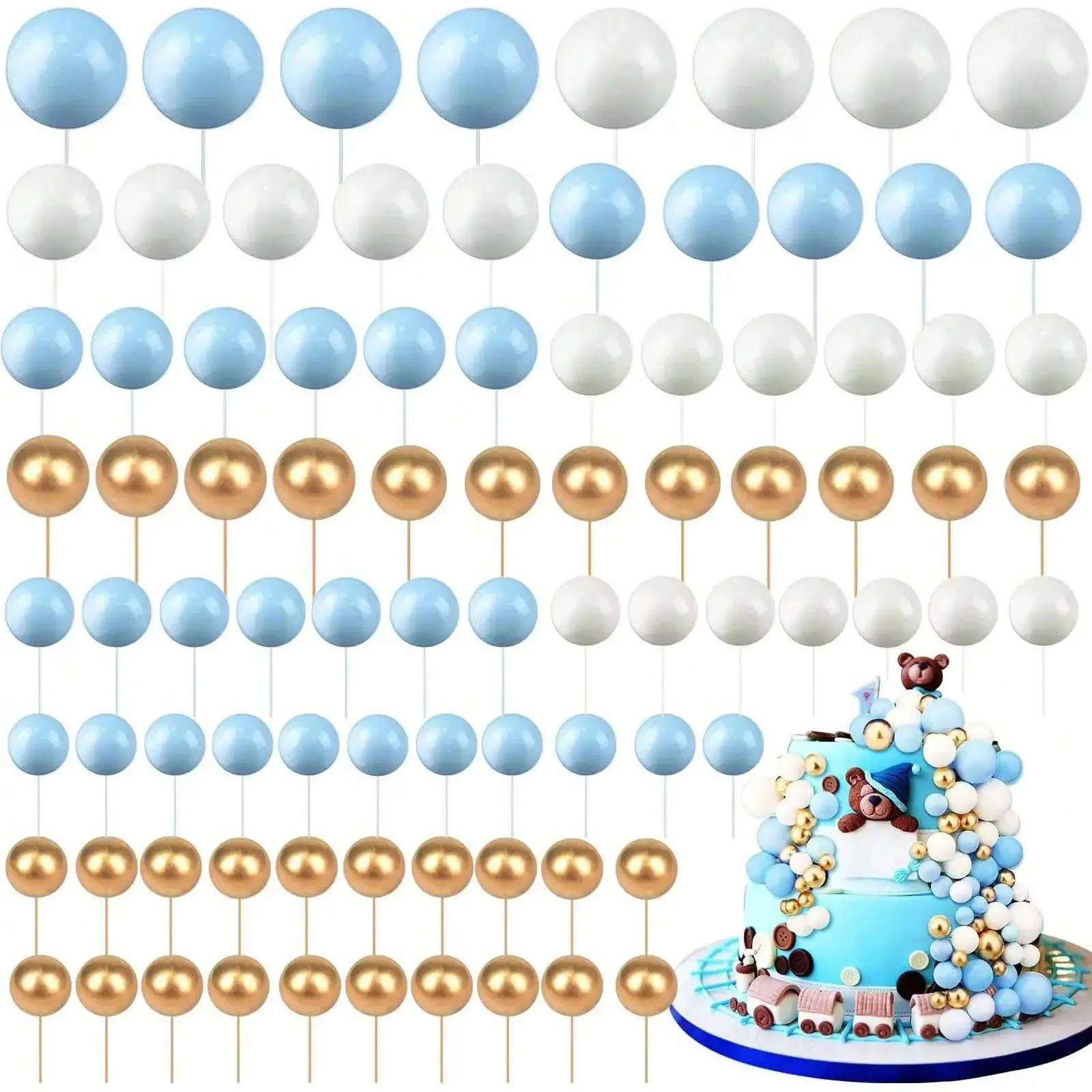 68Pcs Balls Cake Topper Decora - Confetti Balloon Set review and price