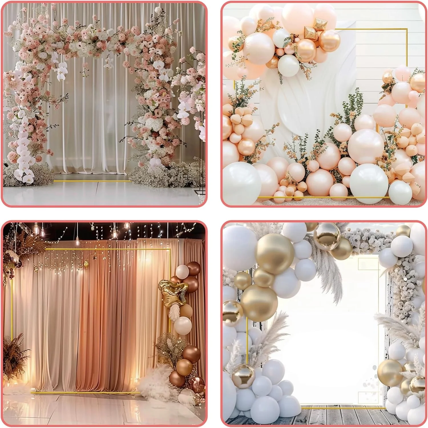 Gold Wedding Arches Square Bac - Confetti Balloon Set review and price